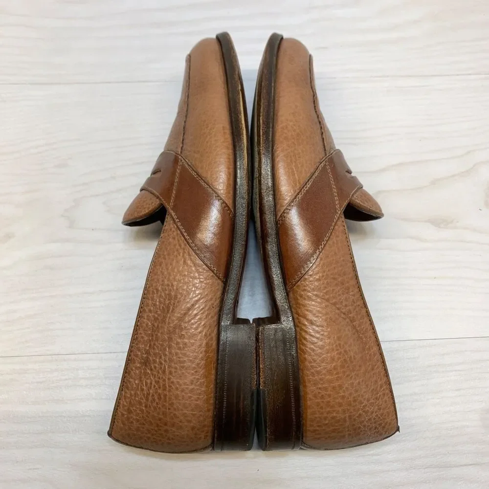 Gravati Penny Loafer Mens Sz 8.5 Brown Leather Dress Shoes Handmade Italy Formal